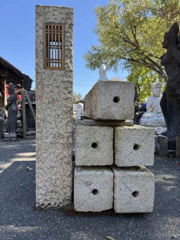 Square Granite Dohyo Ishidoro Stone Lantern - Image 4