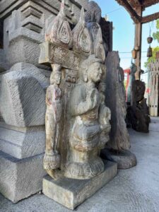 Old Chinese Temple Gray Marble Buddha Wall Shrine - Image 2