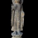 Old Chinese Temple Gray Marble Buddha Stand