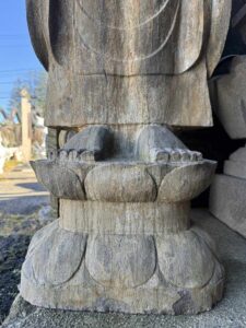 Old Chinese Temple Gray Marble Buddha Stand - Image 7