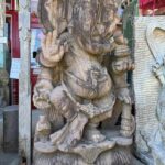 Delicate Carved Sandstone Ganesha Dance