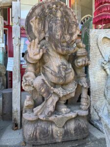 Delicate Carved Sandstone Ganesha Dance