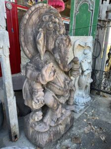 Delicate Carved Sandstone Ganesha Dance - Image 2