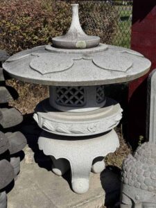60" Large Japanese Yukimi Gata Stone Lantern - Image 3