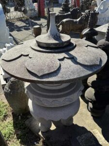 60" Large Japanese Yukimi Gata Stone Lantern - Image 5