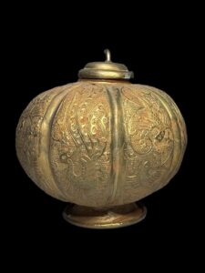 Antique Chinese Gold Gilt Phoenix On Gourd Urn - Image 2
