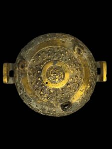 Antique Chinese Bronze Thunder & Cloud Tripod Ding (Cauldron) - Image 3