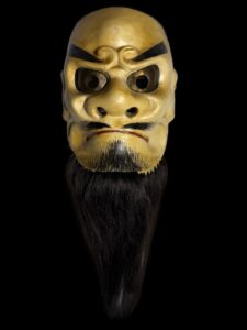 Old Japanese Wooden Noh Mask - Hanakobu-akujoh
