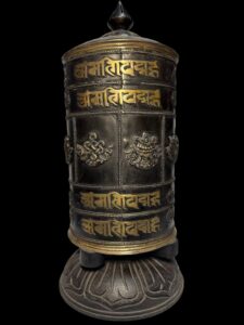 Vintage Large Tibetan Prayer Wheel On Stand - Image 2