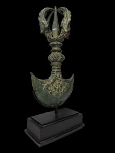 Large Brass Ritual Vajra Kartika On Black Stand - Image 2