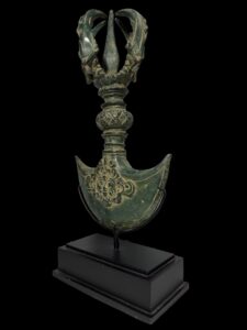 Large Brass Ritual Vajra Kartika On Black Stand - Image 3