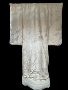 Vintage Japanese Uchikake Wedding Kimono-Thousand White Cranes
