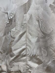 Vintage Japanese Uchikake Wedding Kimono-Thousand White Cranes - Image 5