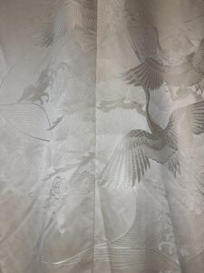 Vintage Japanese Uchikake Wedding Kimono-Thousand White Cranes - Image 6