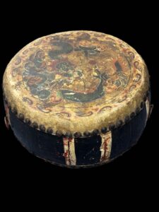 Chinese Dragon Phoenix Temple Processional Drum - Image 2
