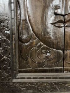Hand Carved Javanese Wooden Door Buddha Face - Image 5