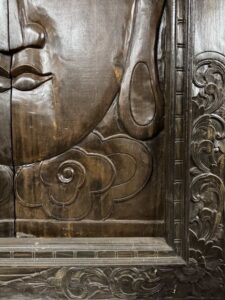 Hand Carved Javanese Wooden Door Buddha Face - Image 6