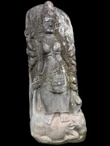 Antique Javanese Temple Durga Sculpture Lava Stone