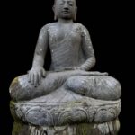 Antique Javanese Temple Buddha Lava Stone