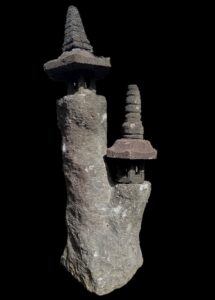 45" Lava Stone Yamadōrō Lantern - Double Tree Trunk