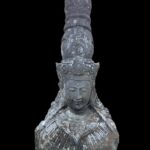 Antique Javanese Temple Rama Crown Lava Stone