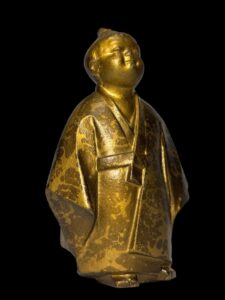Japanese Gilt Cast Iron Muga Doji Okimono Figurine - Image 2
