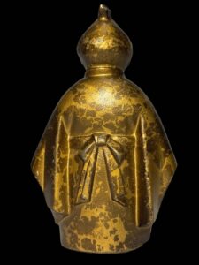 Japanese Gilt Cast Iron Muga Doji Okimono Figurine - Image 4